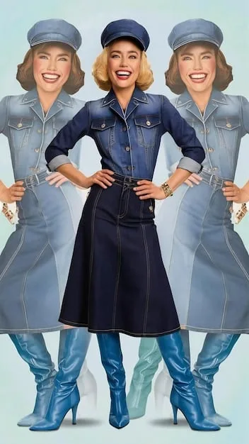 A collage featuring three different business casual outfits: the first shows a woman in a navy blazer with light gray pants and a white blouse; the second shows a man in khakis, a blue button-down, and brown dress shoes; and the third displays a skirt suit in a neutral color.