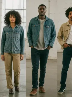 Confident people displaying diverse personal clothing styles