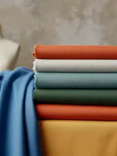 Assortment of sustainable textiles for seasonal fashion