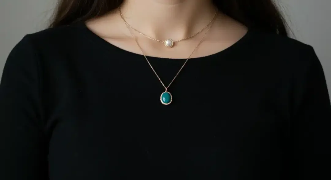 Accessories transforming a casual top for a professional video call