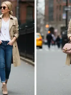 Stylish woman with updated outfit accessories