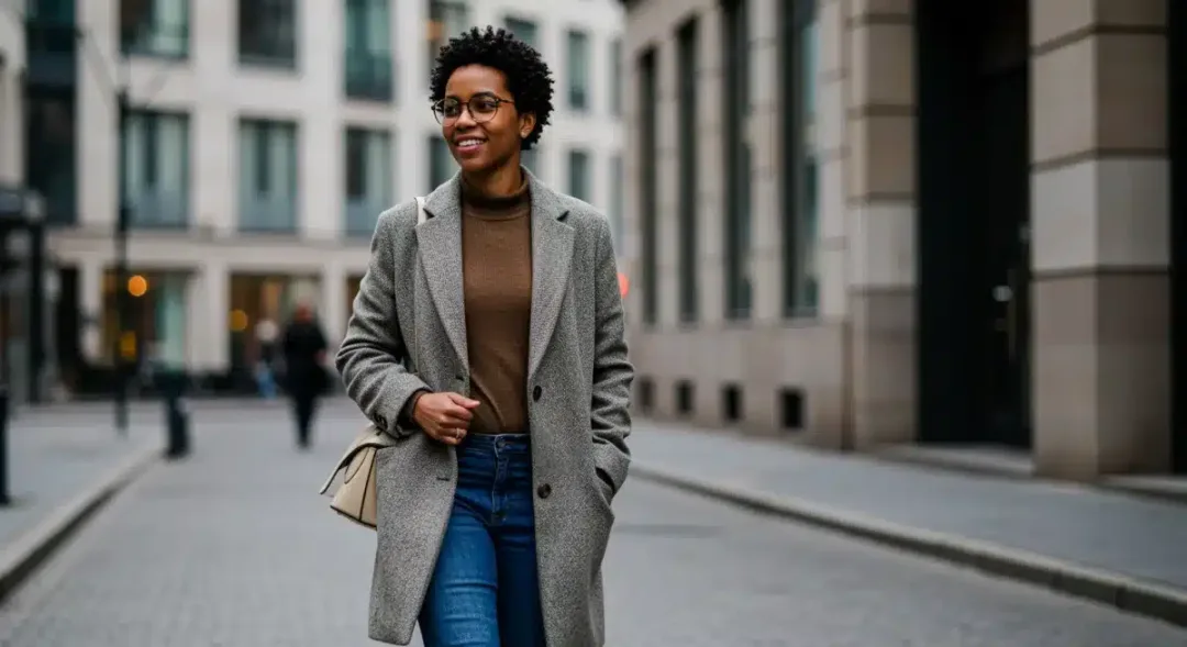 Confident individual in personalized fashion, urban backdrop