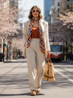 Woman confidently showcasing cohesive personal style in Spring 2026