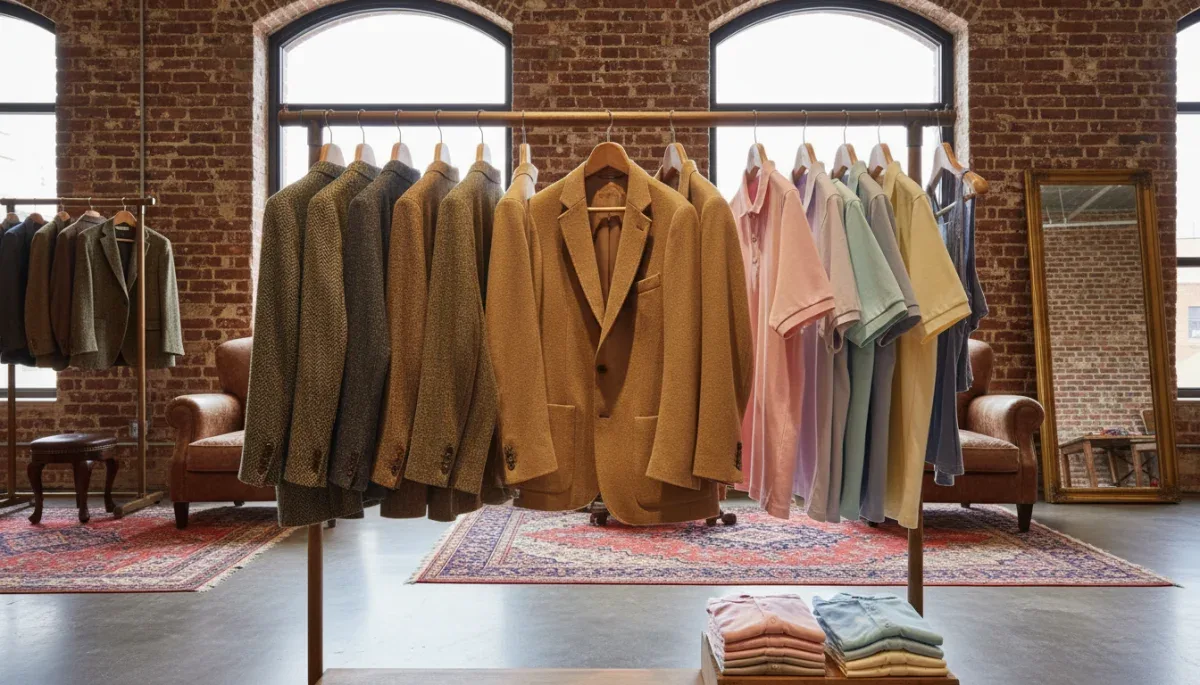 Tailored blazers and polo shirts exemplifying classic American sportswear