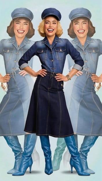 A collage featuring three different business casual outfits: the first shows a woman in a navy blazer with light gray pants and a white blouse; the second shows a man in khakis, a blue button-down, and brown dress shoes; and the third displays a skirt suit in a neutral color.