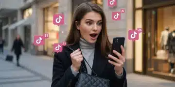Woman reacting to designer brand going viral on TikTok