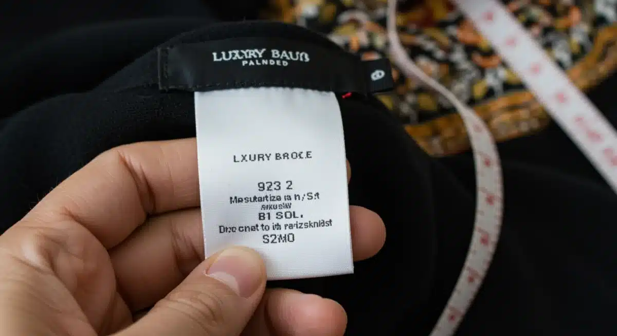 Luxury clothing tag with tape measure, symbolizing designer sizing inconsistencies