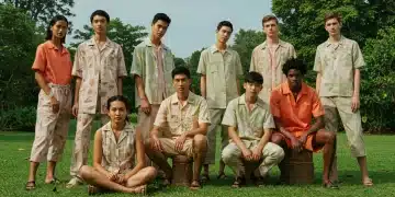 Models showcasing eco-friendly clothing in a natural setting, embodying sustainable fashion choices.