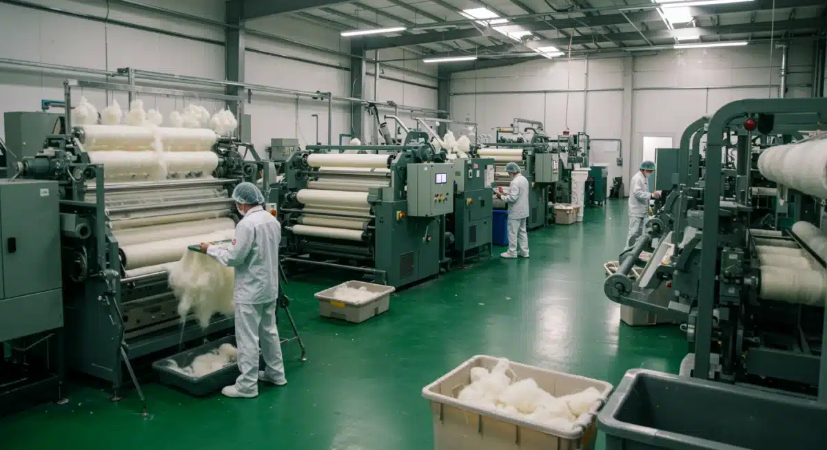 Modern textile factory demonstrating sustainable production practices