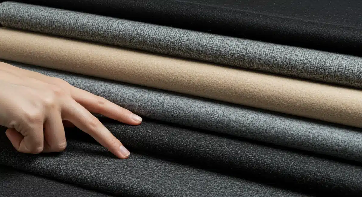 Various fabric swatches for winter layering, showing textures