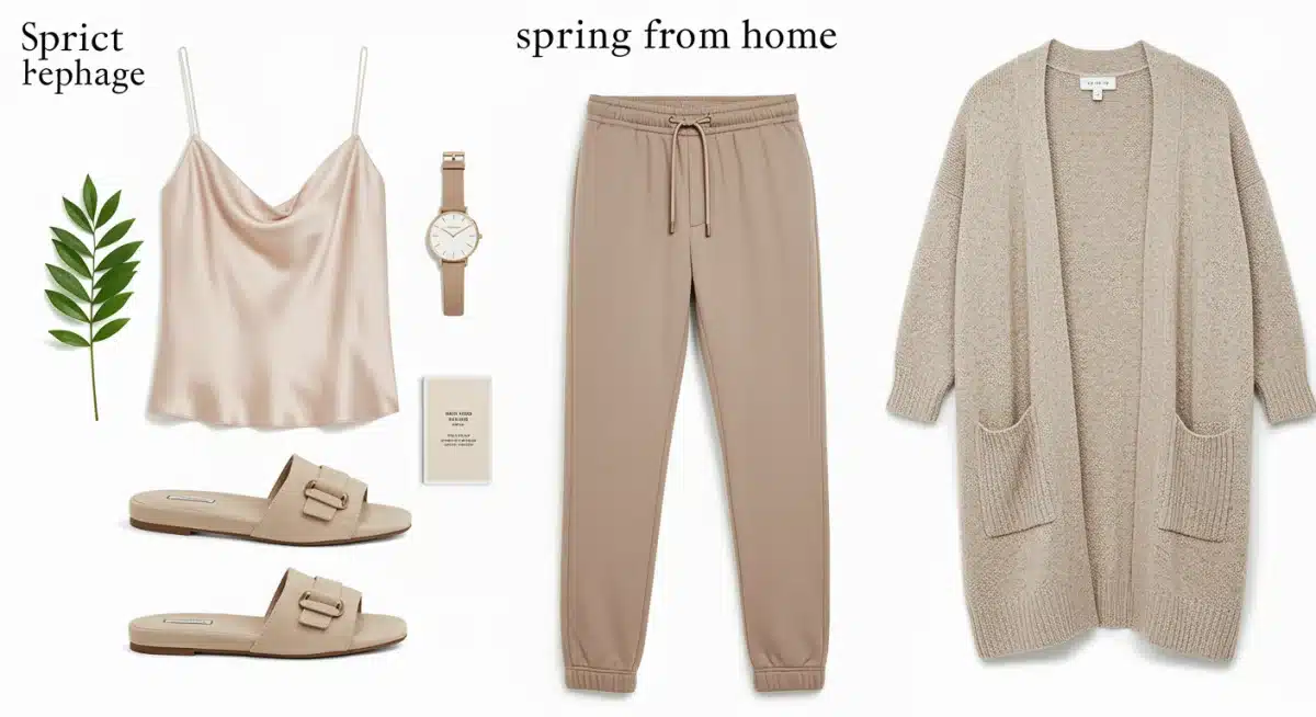 Flat lay of a complete comfortable WFH outfit