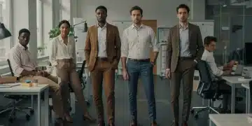 Professionals in modern 2026 business casual outfits, demonstrating versatile style and cost-effective fashion.