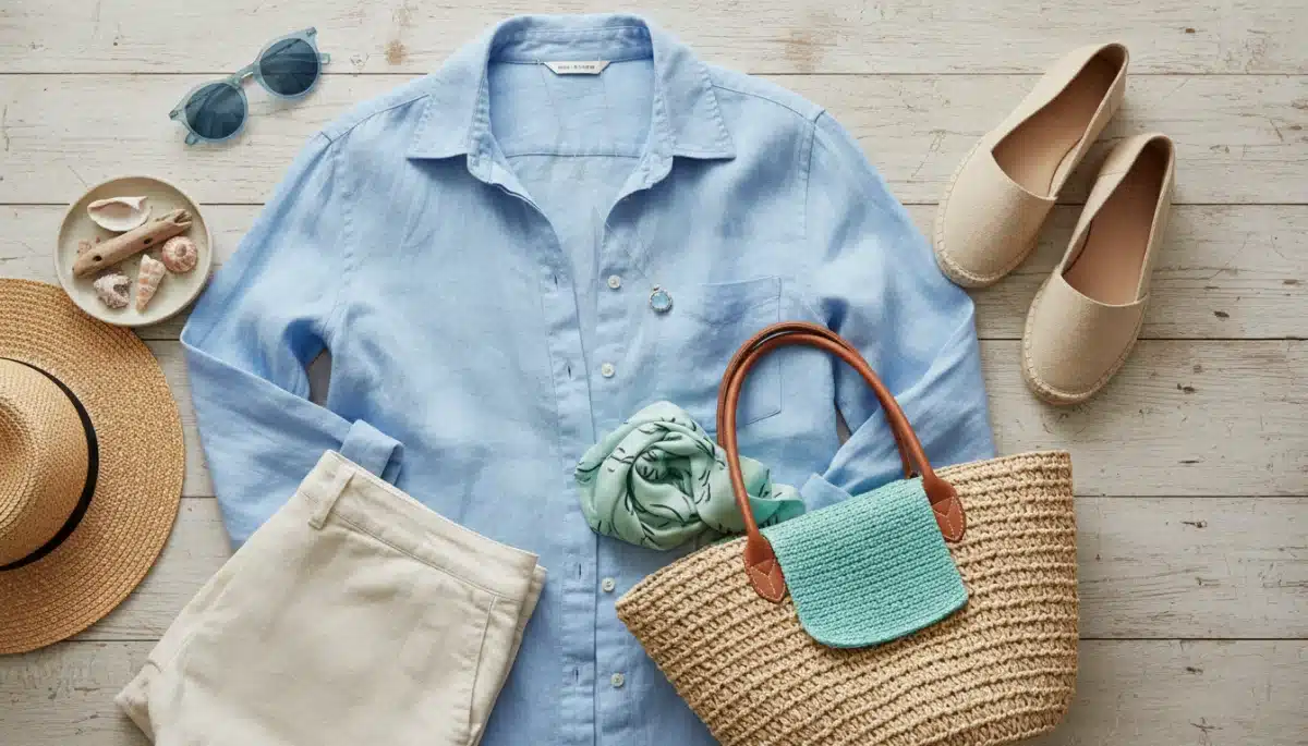 Ocean Breeze palette accessories and clothing, part of Women's Summer 2026 Style.