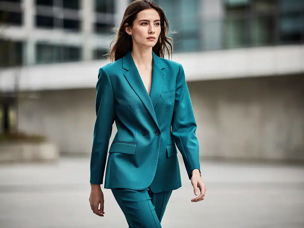 Model in a chic outfit featuring a key 2026 Pantone color.