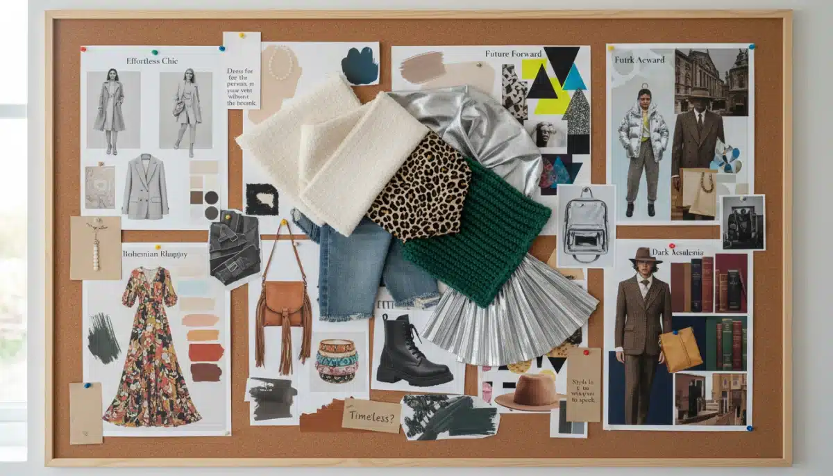 Fashion mood board for defining personal style