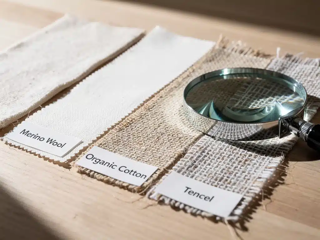 Assortment of natural high-quality fabric swatches for examination.