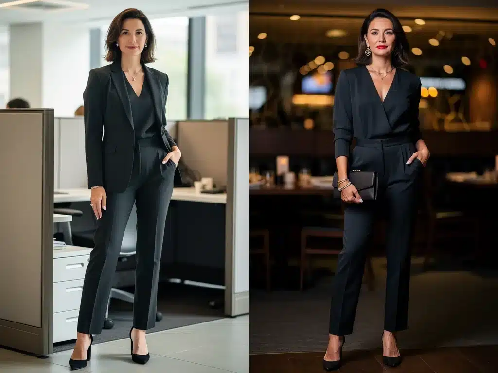 Versatile jumpsuit styled for day and night