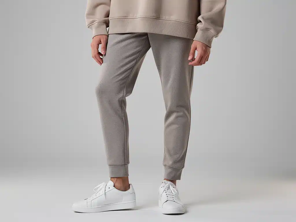 Minimalist athleisure outfit with oversized sweatshirt and track pants