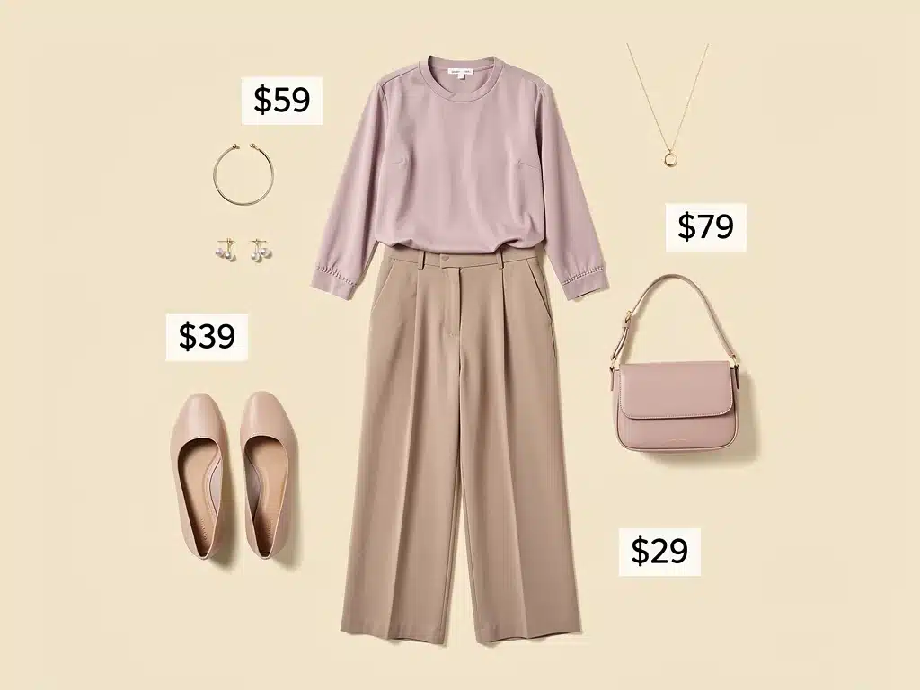 Complete spring 2026 outfit flat lay under 0 with accessories.