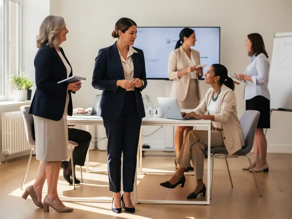 Diverse professional women showcasing versatile capsule wardrobe outfits