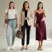 Woman modeling three versatile, budget-friendly outfits built through smart shopping