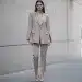 Model showcasing 70/30 silhouette rule with oversized blazer and slim trousers